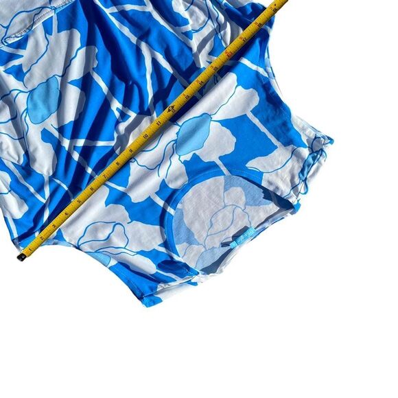 J.McLaughlin Women's Blue Floral Vintage Hawaiian Dress M - Picture 8 of 9